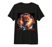 Skateboard Cool Chats dans Les Galaxies avec Explosion de tempête de feu T-Shirt Haut de Gamme