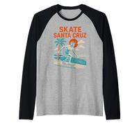Skateboard de Plage Vintage pour Homme Skate Santa Cruz Manche Raglan