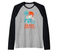 Skateboard de Plage Vintage pour Homme Skate Santa Cruz Manche Raglan