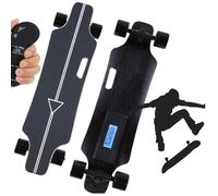 Skateboard électrique pour adultes, longboard complet à quatre roues avec moteurs moyeux de 350 W, 24 km/h, autonomie de 15 km, étanchéité IPX4, absorption des chocs, charge maximale de 150 kg A