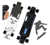 Skateboard électrique pour adultes, longboard complet à quatre roues avec moteurs moyeux de 350 W, 24 km/h, autonomie de 15 km, étanchéité IPX4, absorption des chocs, charge maximale de 150 kg G