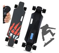 Skateboard électrique pour adultes, longboard complet à quatre roues avec moteurs moyeux de 350 W, 24 km/h, autonomie de 15 km, étanchéité IPX4, absorption des chocs, charge maximale de 150 kg C