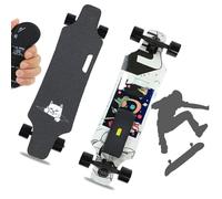 Skateboard électrique pour adultes, longboard complet à quatre roues avec moteurs moyeux de 350 W, 24 km/h, autonomie de 15 km, étanchéité IPX4, absorption des chocs, charge maximale de 150 kg F