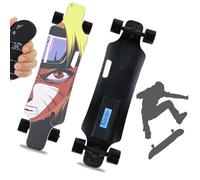 Skateboard électrique pour adultes, longboard complet à quatre roues avec moteurs moyeux de 350 W, 24 km/h, autonomie de 15 km, étanchéité IPX4, absorption des chocs, charge maximale de 150 kg D