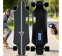 Skateboard Électrique Tout-Terrain pour Adultes avec Télécommande, Vitesse Maximale 25km/h et Distance de Déplacement 15km, Contrôle 4 Vitesses avec Affichage de Batterie, 90kg(8Km,Standard)