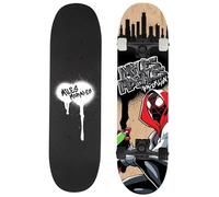 Skateboard en Bois pour Adolescents, 79 cm, Planche antidérapante, Grande, jusqu'à 100 kg (Spider-Man Miles Morales)