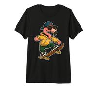 Skateboard Flamingo Riding Skater Graphic T-Shirt Haut de Gamme