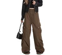 Skateboard Frog Pantalon Cargo Baggy Y2K à Jambe Large Ceinture à Cordon Réglable Plis Poches Multiples Coupe Droite Unisexe Homme Femme