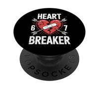 Skateboard Heart Breaker Anti Valentine 6 7 Six Seven Meme PopSockets PopGrip Adhésif
