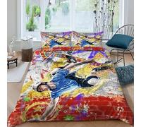 Skateboard Housse De Couette King(220x240cm) Parure De Lit Adulte Ave Fermeture Éclair Sports Theme Housse De Couette Imprimée Et 2 Taie d'oreiller