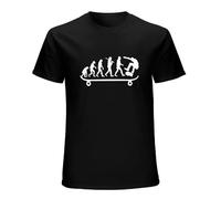 Skateboard Human Evolution Tee Homme Streetwear Skate Gift O-Neck 100% Cotton Short Sleeve Unisex T-Shirt M