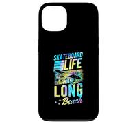 Skateboard Life Long Beach California Retro Sunset Skater Coque pour iPhone 13