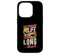 Skateboard Life Long Beach California Retro Sunset Skater Coque pour iPhone 14 Pro