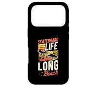 Skateboard Life Long Beach California Retro Sunset Skater Coque pour iPhone 17 Pro