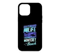 Skateboard Life Monterey Beach, Californie, Coucher de Soleil rétro Coque pour iPhone 12 Pro Max