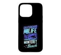 Skateboard Life Monterey Beach, Californie, Coucher de Soleil rétro Coque pour iPhone 15 Pro Max