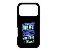 Skateboard Life Monterey Beach, Californie, Coucher de Soleil rétro Coque pour iPhone 17 Pro