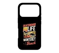 Skateboard Life Monterey Beach, Californie, Coucher de Soleil rétro Coque pour iPhone 17 Pro
