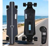 Skateboard motorisé avec télécommande, longboard électrique 35 km/h, skateboard électrique à double moteur avec autonomie maximale de 16-30 km, pour les adolescents et les débutants C-30km