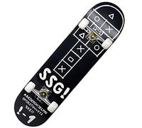 Skateboard Noir 7 Couches Érable Roues PU Cruiser Complet Pro Planche à roulettes 31 X 8 inch Double Kick Concave pour débutants Adolescents Enfants et Adultes
