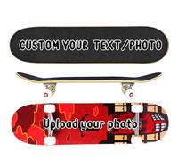 Skateboard personnalisé, Image personnalisée ou Texte 31 "x8 Skateboard Standard, Cadeau pour Les débutants, Les Enfants, Les Adolescents, Les Adultes