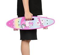 Skateboard pour débutants, skateboards standard complet pour enfants, érable double kick deck concave, style classique (licorne)
