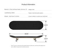 Skateboard pour Enfants, Skateboard 31", Complet 8 Plis érable concave Cruiser, Skateboards for garçons Adolescents Adultes débutants(16)