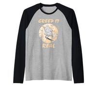 Skateboard rétro Halloween Creep It Real Funny Fantôme Hommes Enfant Manche Raglan