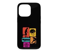 Skateboard rétro icônes colorées Style Pop Art Coque pour iPhone 13 Pro