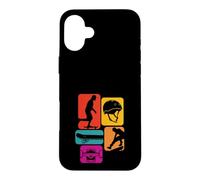 Skateboard rétro icônes colorées Style Pop Art Coque pour iPhone 16 Plus