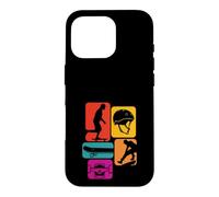 Skateboard rétro icônes colorées Style Pop Art Coque pour iPhone 16 Pro