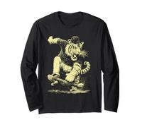 Skateboard Tiger Skateboarder Animal Art Skater Graphic Manche Longue
