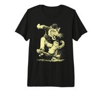 Skateboard Tiger Skateboarder Animal Art Skater Graphic T-Shirt Haut de Gamme