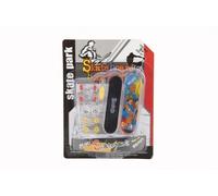 Skateboard vis à doigt en plastique 9 cm avec accessoires - mélange de couleurs sur carte
