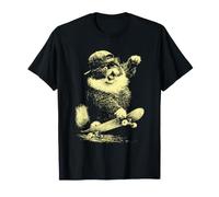 Skateboarder Chat Persan Skateboarder Animal Art Skater T-Shirt
