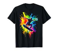 Skateboarder Dynamique en Action colorée T-Shirt