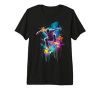 Skateboarder Dynamique en Action en Plein air T-Shirt Haut de Gamme