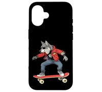 Skateboarder/Skater Wolf Wolves Coque pour iPhone 16