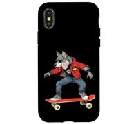 Skateboarder/Skater Wolf Wolves Coque pour iPhone X/XS