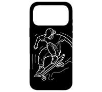 Skateboarding Boy Line Art Hobby Coque pour iPhone 17 Pro Max
