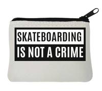 Skateboarding Is Not A Crime Pochette porte-monnaie en néoprène Blanc 10 x 11 cm, blanc, Taille unique
