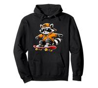 Skateboarding Raccoon Street Mascotte Graphic Sweat à Capuche