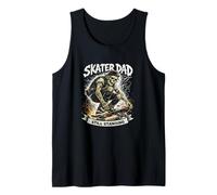 Skater Dad Still Standing Squelette Skateboarder Grunge Art Débardeur