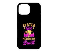 Skater Girl Monterey Beach California Retro Skateboard Coque pour iPhone 16 Pro Max