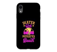Skater Girl Monterey Beach California Retro Skateboard Coque pour iPhone XR