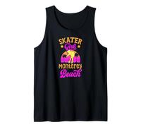 Skater Girl Monterey Beach California Retro Skateboard Débardeur