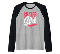 Skater Girl Skateboard pour Fille Rose Manche Raglan