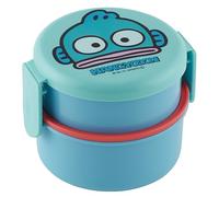 Skater Hangyodon Boîte à bento ronde à 2 étages avec folk (500 ml) - Design japonais authentique - Passe au micro-ondes