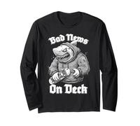 Skater Shark Bad News on Deck Skateboard Amusant Manche Longue