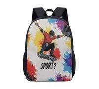 Skater Silhouette Splash Art Sac à dos pour enfants garçons filles graffiti style urbain sac à dos d'école 43,2 cm, 02, L, Minimaliste